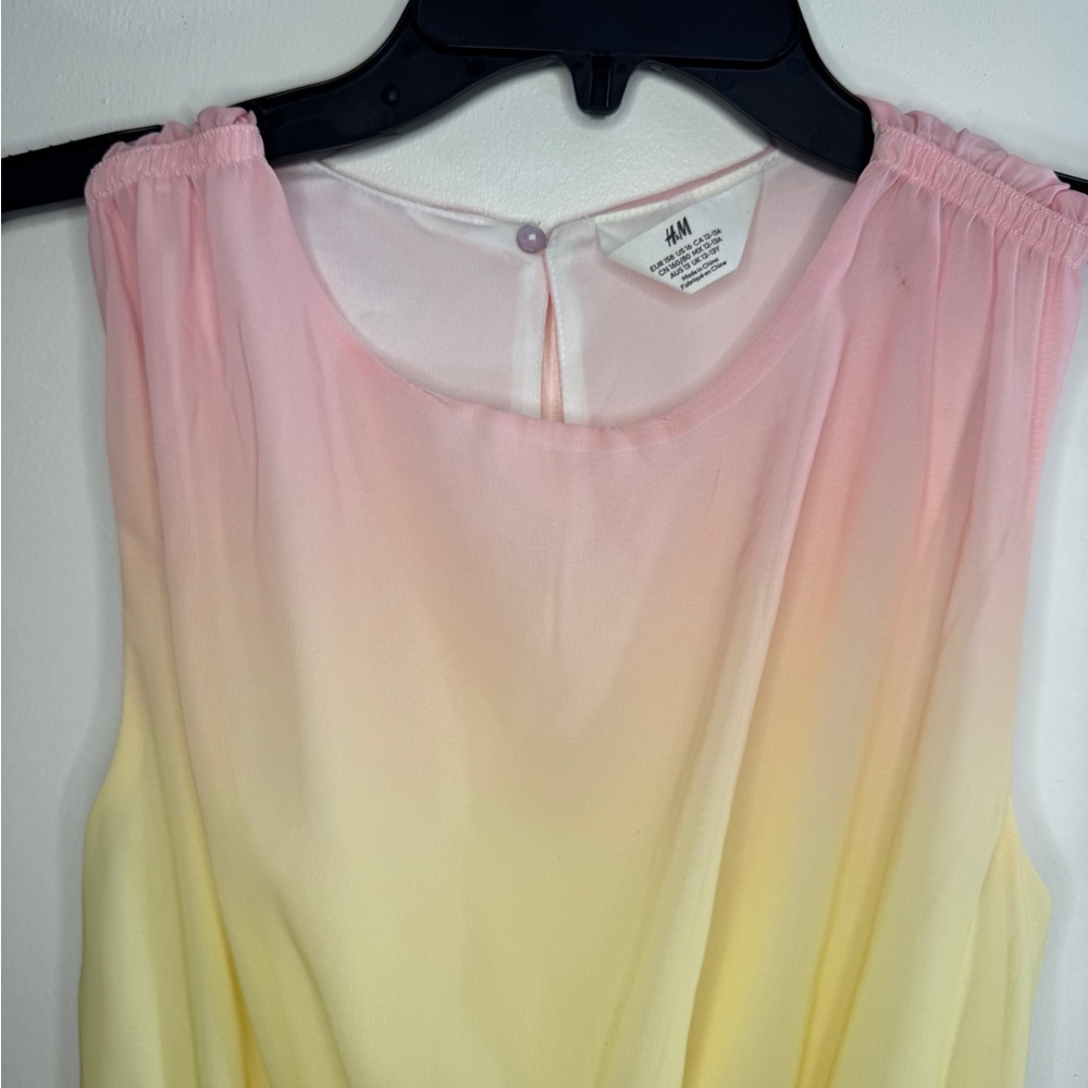 H&M Gradient Pink and Yellow Sleeveless Blouse